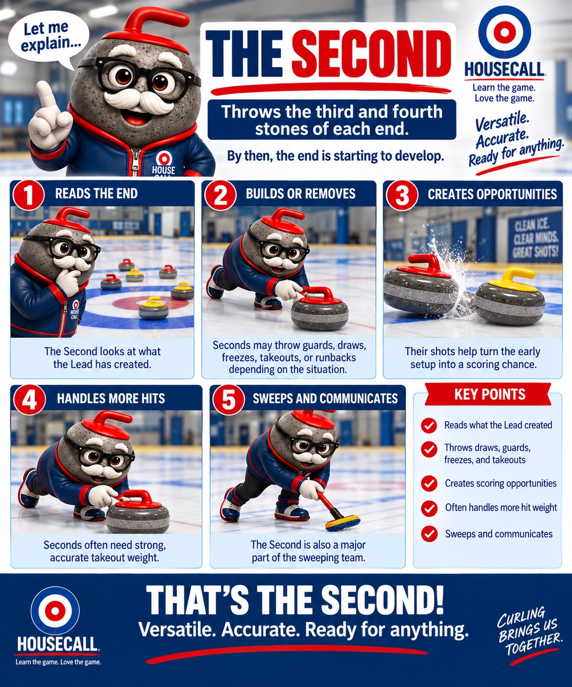 HouseCall illustrated guide to the second position in curling