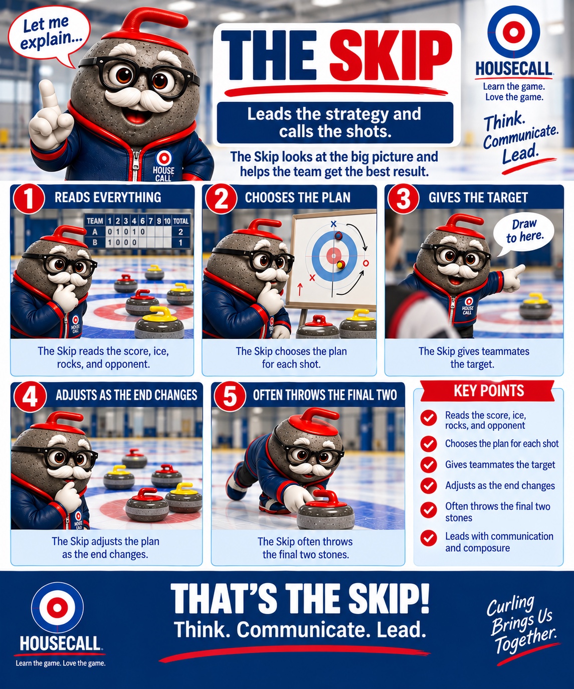 HouseCall illustrated guide to the skip position in curling